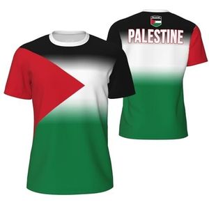 Sport Mesh T-Shirt Palestina Vlag voor Running Bike Voetbal Tennis Voetbal Fitness Tees 3D Gedrukt, Meerkleurig, M
