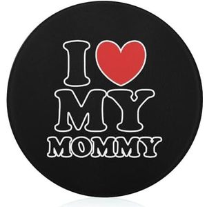 I Love My Mommy Snijplank, ronde serveerschaal, slagers, bloksnijplank voor het snijden van vlees, groenten, kaas en brood