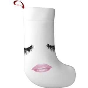 RRSZCC Wimper Lip Witte Print Kerst Kousen Xmas Kousen Manchet Kousen Voor Trappen Open Haard Opknoping Xmas Home Decor