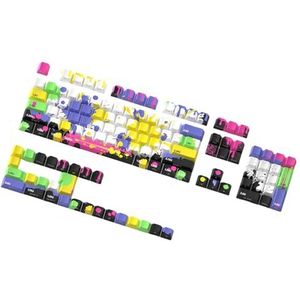 KUAIYIJU 130 Key Keycap Set Zijgegraveerde Doorschijnende Keycaps Warmte Gesublimeerd Verbetert Toetsenbord Decoratie