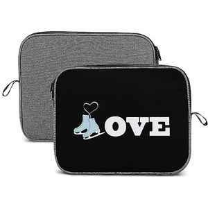 Liefde Schaatsen Laptop Sleeve Case Beschermende Notebook Draagtas Reizen Aktetas 13 inch