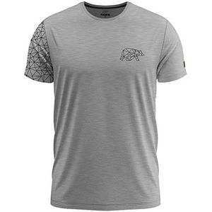 FORSBERG Thyrison T-shirt ronde hals met borstlogobeer met polygon design hoogwaardig robuust lichtgrijs melange voor heren