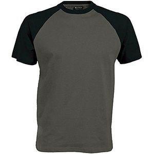 Kariban - Heren shirt met korte mouwen, Leisteen Grijs/Zwart, M