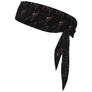 Zwarte Rose Gouden Marmeren Unisex Sport Band Omkeerbare Bandana Sjaal Voor Yoga Fitness Jogging