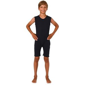 Normann Care Kinderpyjama, verzorgingsbody, zonder mouwen, uniseks, met ritssluiting op de broekspijpen, Donkerblauw, 140