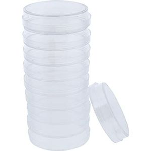 Lab Plastic Petrischaal Steriele Celweefsel Cultuur Schotel & Deksel 60mm, Transparant, 60mm, als beschrijving