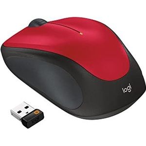Logitech M235 Draadloze Muis, 2,4 GHz met USB Unifying-Ontvanger, 1000 DPI Optische Tracking, 12 Maanden Batterijduur, Compatibel met PC, Mac, Laptop, Chromebook - Rood