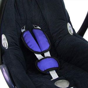 BAMBINIWELT gordelkussen set universeel voor babyzitje autostoel compatibel bijvoorbeeld met Maxi Cosi Cybex (blauw)