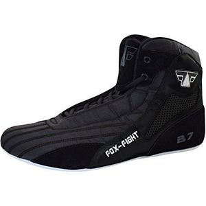 FOX-FIGHT B7 vechtsportschoenen, Black Edition Bokslaarzen, Ringer Athletiek, fitness, gym, box, hog, bodybuilding, high tops, zwart, 43 EU