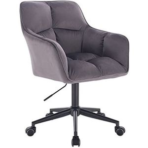 SVITA Jerry Bureaustoel met armleuningen, in hoogte verstelbaar, draaistoel met wieltjes, stof fluweel (fluweel, donkergrijs)