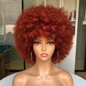 Kort Haar Afro Verwarde Krullende Pruik Met Pony Dames Pruiken Cosplay Blonde Pruik Roze Synthetische Pruik Halloween Zwarte Pruik