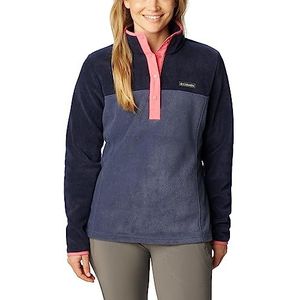 Columbia Benton Springs Halfdruk Pullover dames Fleecetrui, nachtlicht, donker nacht, camelia-roze, S