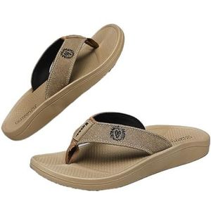 fengqingyunyan0304 Slide, ademende teenslippers voor heren, lichte zomersandalen voor buiten, voor heren, Kaki, 44 EU