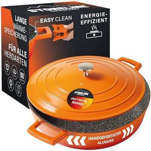 STONELINE® braadpan 28 cm, met gegoten aluminium deksel, oven rood