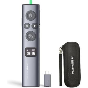 Norwii N95s BLE Presentatie Clicker met digitale aanwijzer voor PowerPoint presentatie op tv-scherm en projectiescherm, draadloze presentator afstandsbediening met countdown timer