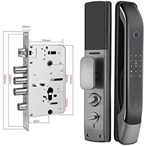 Smart Lock, Digitaal wachtwoord Elektronische sloten APP Afstandsbediening Ontgrendel automatisch vingerafdruk Smart deurslot met camera,voor Slaapkamer Hotel Kantoor Appartement(K1-Gray30240)