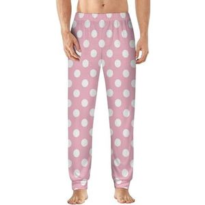 Roze Polka Dots Pyjama Broek Zachte Lounge Bottoms Lichtgewicht Slaapbroek