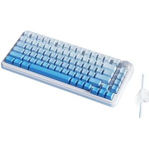 QPSJXN AK820 Max RGB Bluetooth Wireless mechanisch toetsenbord 82 Hot Swap PBT -toets met PC laptop met knop (Bule-Sea Switch)