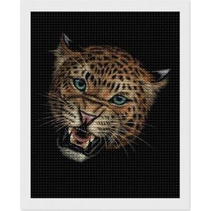 Growling Leopard Color Funny DIY 5D Diamond Painting Kits Schilderijen Gift Foto Volledige Boor Kunst Craft voor Thuis Muur Decor