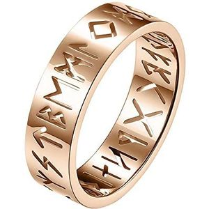 Nordic Viking Runen Ring for Mannen Vrouwen, Roestvrij Staal Hollow Out Elder Futhark Duim Ringen, Handgemaakte Vintage Keltische Pagan Band Sieraden