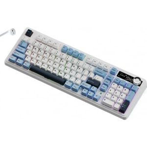 QPSJXN Azajj AK980 Draadloos mechanisch toetsenbord Koreaanse versie met drie modi aanpasbaar kleurenscherm Bluetooth voor gaming (Silent Shaft SBSL)