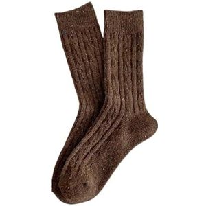 YIJIANUO Vrouwen Sokken Winter Nieuwe Nieuwigheid Mode Japanse Stijl Casual Crew Sokken Warm Gestreepte Herfst Eenvoudige Wollen Sokken Voor Meisjes Trendy, Donkere koffie, One size