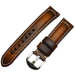 20mm 22mm 24mm 26mm Bruin Zwart Blauw Lederen Horloge Band Strap for Panerai for HUAWEI mannen Horlogeband (Color : Brown, Size : 26mm)