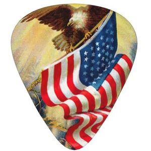12-delige ukelele, bas, elektrische en akoestische gitaarplectrumset voor gitaren spelers-Amerikaanse Amerikaanse vlag Eagle Art