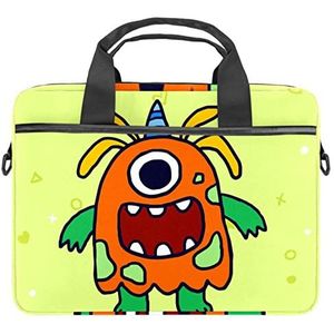 Monster Geel Laptop Schouder Messenger Bag Crossbody Aktetas Messenger Sleeve voor 13 13.3 14.5 Inch Laptop Tablet Beschermen Tote Bag Case, Meerkleurig, 11x14.5x1.2in /28x36.8x3 cm