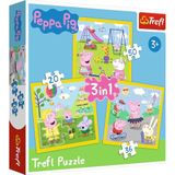 Trefl Peppa Pig - Vrolijke dag - 3 in 1 puzzel (20, 36 en 50 stukjes)