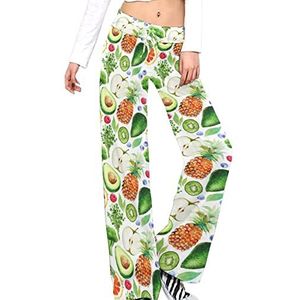 Aquarel Avocado Broccoli Ananas Yoga Broek Voor Vrouwen Casual Broek Lounge Broek Trainingspak met Trekkoord M