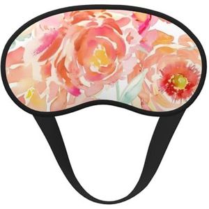 QGWDYYJQ Peach Peony Printed Blackout Sleep Mask Soft Eye Mask Sleep Aid Oogmasker