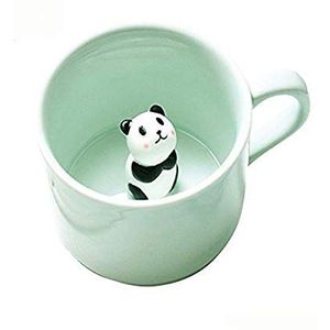 Koffie-melk-thee-keramische mok - 3D Dier-ochtendschaal beste cadeau voor ochtenddrank en bruiloften, verjaardagen, Vaderdag BigNoseDeer (panda)