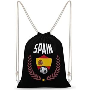 Spanje Voetbal Voetbal Peide Trekkoord Rugzak String Bag Sackpack Canvas Sport Dagrugzak voor Reizen Gym Winkelen