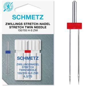 SCHMETZ Stretch tweeling naald, Zilver, stretch tweeling, 4.0-75