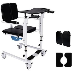 SAYEYBU Multifunctional Transfer Lift Chair, Lift Rack Home, 180° Split Seat Wheelchair, Adjustable Height Commode & Shower Chair, 330lbs Capacity, for Home/Hospital Elderly Care,Manual type
