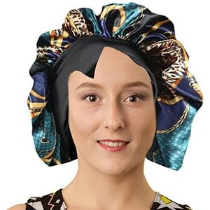 Zijden muts - Verstelbare vlinderdas satijnen motorkap,Silk Bonnet Hair Bonnet, Hair Cover Bonnett, Hair Bonnets for Women, Sleep Cap for Natural Hair Gomice