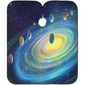 Salon Cape Kleurrijke Zonnestelsel Kapper Cape Premium Haar Snijden Cape Verstelbare Kappers Jurk Voor Herbruikbare Thuis Kappers 140x168cm