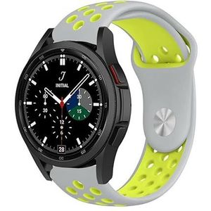 Strap-it Samsung Galaxy Watch 4 Classic 46mm sport band (grijs/geel)