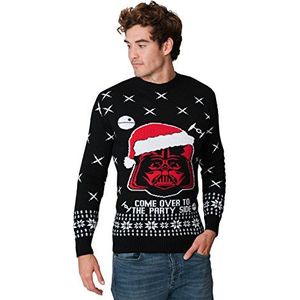 HSA Kersttrui, nieuwigheid, kersttrui voor dames en heren, uniseks, retro, fairisle, kerstman, feesttrui, heren en dames, warm, normale pasvorm, gebreide kerstvakantie truien in de maten SM-4XL, Darth