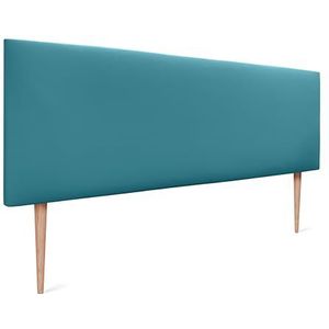 DHOME Hoofdbord van kunstleer of stof AQUALINE Uni, hoofdeinde, gevoerd hoofdeinde, luxe bed (kunstleer turquoise, 150 cm met poten, bedden 150/160)
