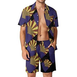 Arizona State Love Hawaiiaanse sets voor heren, button-down trainingspak met korte mouwen, strandoutfits, XL