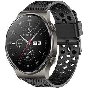 LvBu Armband compatibel met Huawei Watch GT 2 Pro, Sport siliconen Classic vervangende horlogeband voor Huawei Watch GT 2 Pro Smartwatch, zwart