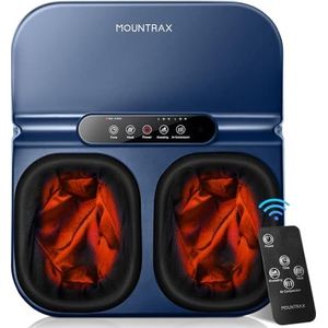 Mountrax Voetmassageapparaat met warmte, Shiatsu-voetmassageapparaat met diep kneden, voetmassageapparaat voor plantaire fasciitis en pijnverlichting (blauw)