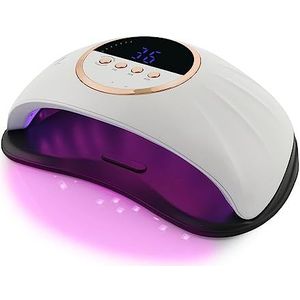 UV-nagellamp, LED UV Nagellamp Grote Nagel Droger Doube Handen Gebruik, 69 Leds UV Nagel Lampen for Gel Polish Curing, Manicure Machine High Power Nail Art Apparatuur(White)