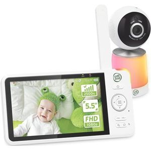 LeapFrog LF1726FHD 5.5"" 1080p FHD Display Video Baby Monitor with up to 2500 ft range, 360 Pan & Tilt, 4X Zoom, Color Night Light, Color Night Vision,Soothing Sounds,Secure Transmission,Smart Sensors