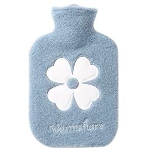 Coolon Warmwaterkruik met deksel, 1000 ml klein, blauw, 2-in-1 warm en koud kompres, herbruikbaar, geweldig cadeau voor vrouwen, senioren en kinderen
