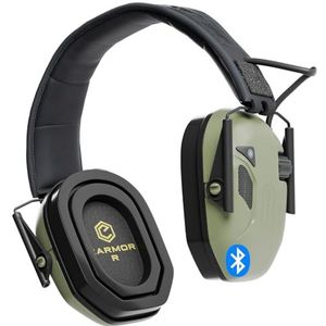 EARMOR M300T Elektronische gehoorbescherming met Bluetooth schieten oorbeschermers ruisonderdrukking voor jacht schieten, SNR 29dB dynamische ruisonderdrukking, groen