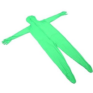 Fotografie Groene Chromakey-bodysuit, Gladde Chromakey-bodysuit Stretch Herbruikbare Ademende Effen Kleur met Onzichtbare Ritssluiting voor Volwassenen Om Te Fotograferen (170cm)