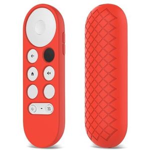 Kleurrijke Siliconen Afstandsbediening Cover voor Google Chromecast 2020 Voice Afstandsbediening Anti-Lost Case (rood)